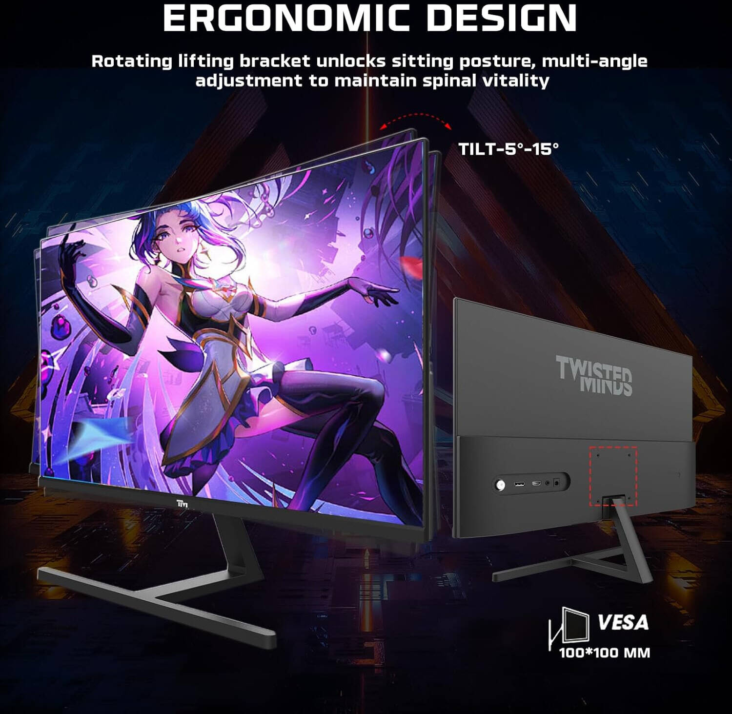 Twisted Minds TM27FHD180IPS Blaze Series Gaming Monitor, 27 Twisted Minds TM27FHD180IPS Blaze Series Gaming Monitor, 27